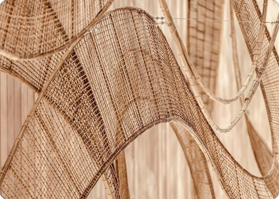 Close-up of organic bamboo texture – sustainable handcrafted surface